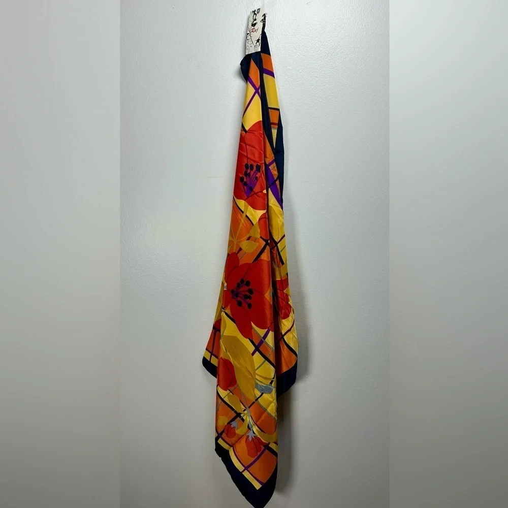 Raj Vibrant Yellow and Orange Scarf vintage, new in package stocking stuffer!
